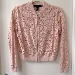 Peach/light pink floral lace jacket